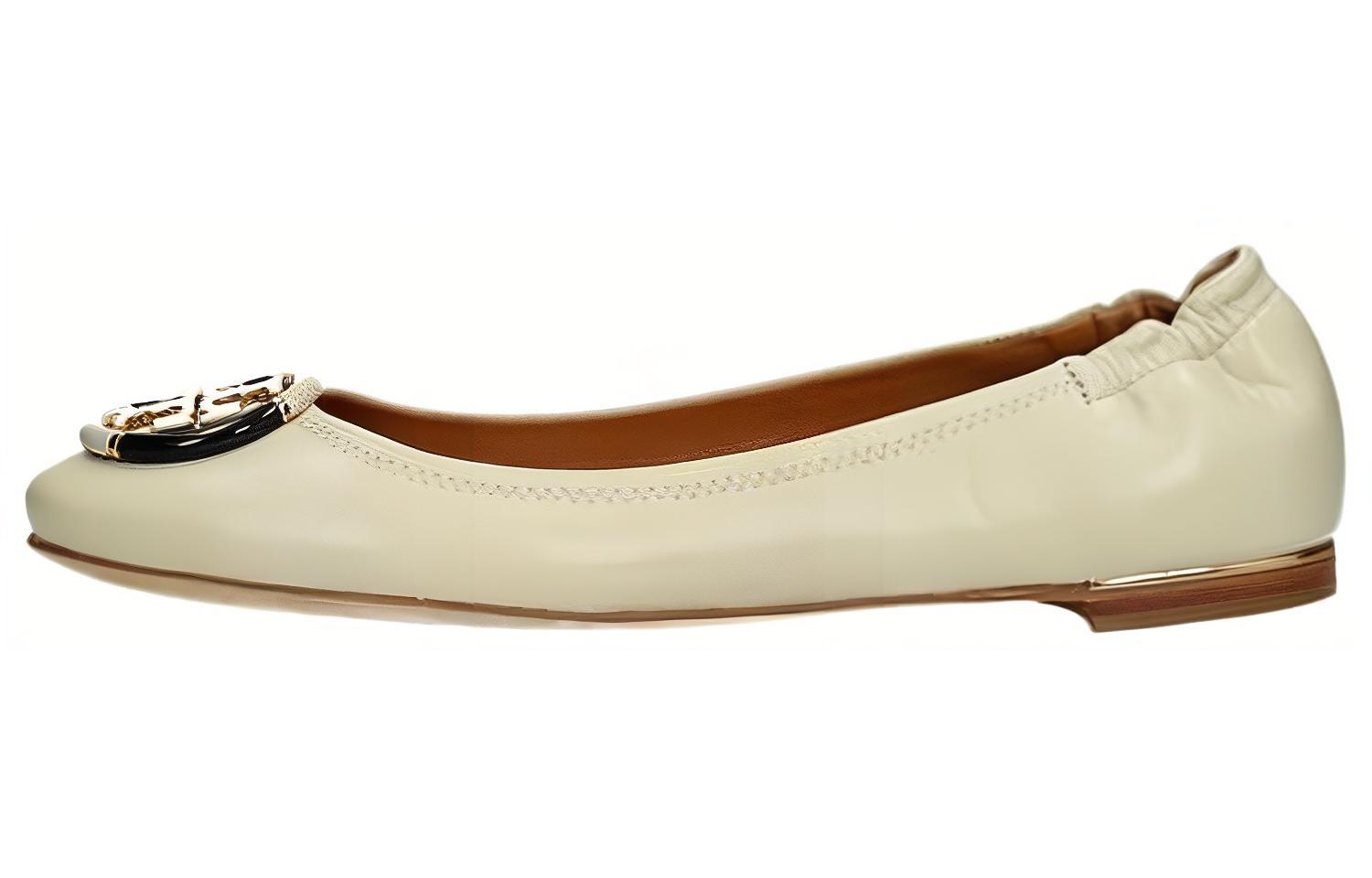 (W) TORY BURCH Leather Ballet Flats 'White'