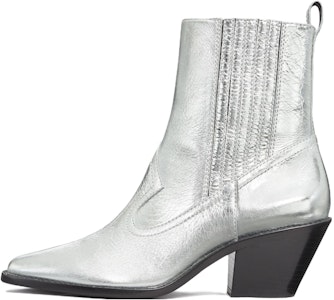 (W) TORY BURCH Sepatu Boot Hak Blok Kulit 'Silver' 146028-040 Buy (W) TORY BURCH Sepatu Boot Hak Blok Kulit 'Silver' 146028-040