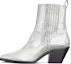 Buy (W) TORY BURCH Tumit Blok Boot Kulit 'Silver' 146028-040