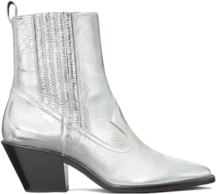 (Women) TORY BURCH Leather Block Heel Bootie 'Silver' 146028-040 Order (Women) TORY BURCH Leather Block Heel Bootie 'Silver' 146028-040