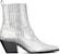 (W) TORY BURCH Tumit Blok Boot Kulit 'Silver' 146028-040