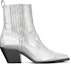 Order (W) TORY BURCH Tumit Blok Boot Kulit 'Silver' 146028-040