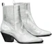 Lookbook (W) トリーバーチ シルバー レザー ブロックヒール ブーティ 146028-040