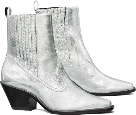 (Women) TORY BURCH Leather Block Heel Bootie 'Silver' 146028-040 Lookbook (Women) TORY BURCH Leather Block Heel Bootie 'Silver' 146028-040