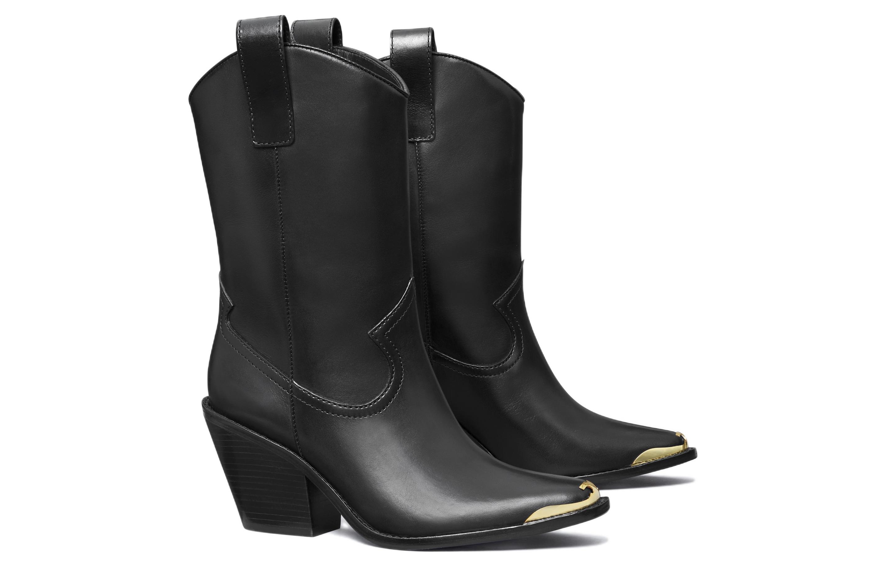 Order (Women) TORY BURCH Leather Block Heel Booties 'Black Fashion' 145857-006