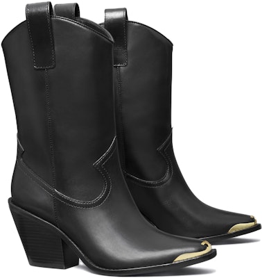 (Women) TORY BURCH Leather Block Heel Booties 'Black Fashion' 145857-006 Order (Women) TORY BURCH Leather Block Heel Booties 'Black Fashion' 145857-006