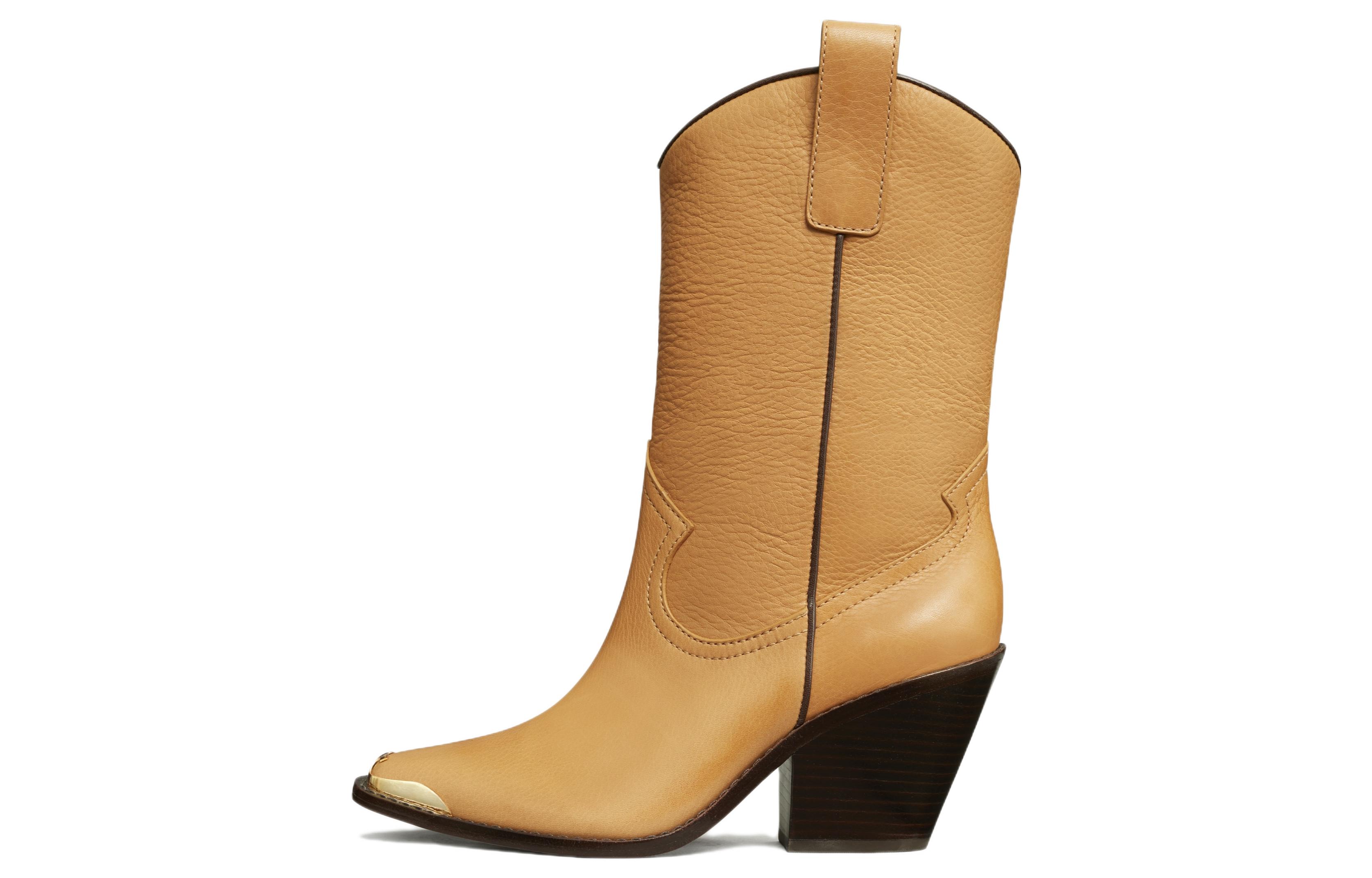 (Women) TORY BURCH Leather Boots 'Brown Fashion Block Heel' 145385-200