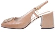 Buy (W) TORY BURCH Kulit Buckle Tumit Blok 'Coklat' 136335-200