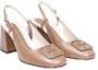 Order (W) TORY BURCH Kulit Buckle Tumit Blok 'Coklat' 136335-200