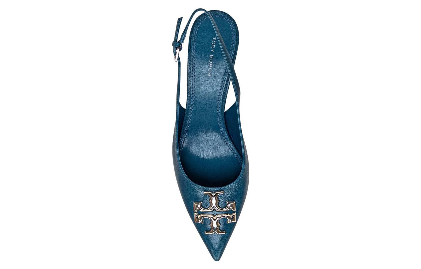 Lookbook (W) TORY BURCH Kulit Gesper Hujung Runcing Stiletto 'Fesyen Biru' 149150-449