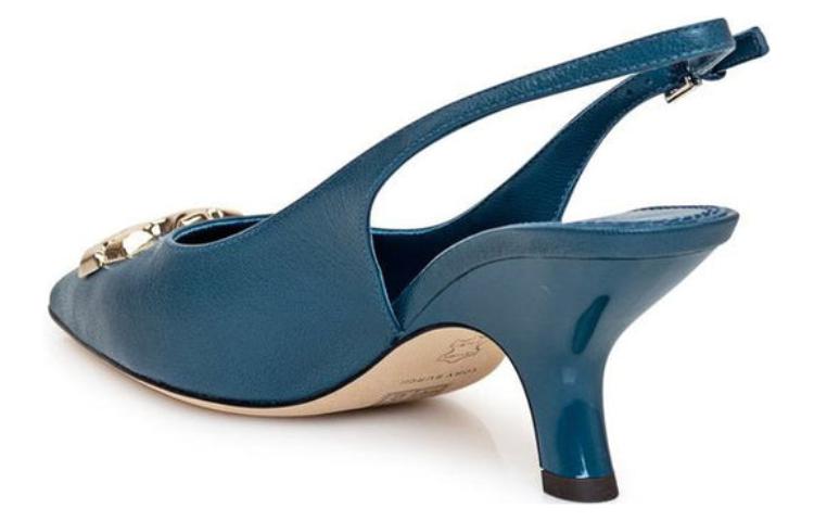 Shop (W) TORY BURCH Kulit Gesper Hujung Runcing Stiletto 'Fesyen Biru' 149150-449