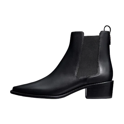 (W) TORY BURCH Leather Chelsea Boot 'Black Zip CMFT'