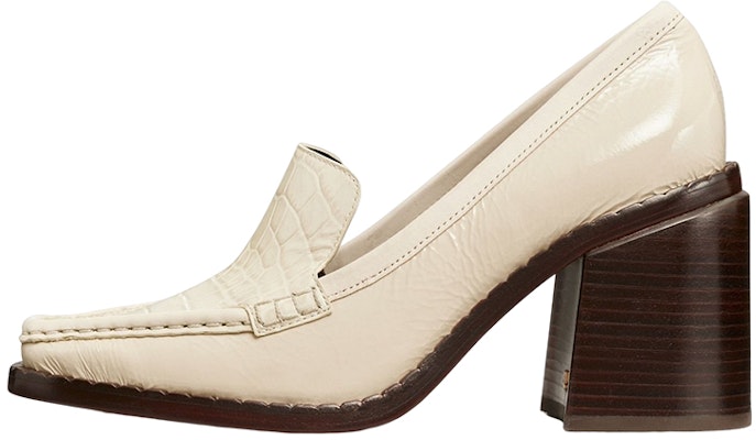 (W) (女性用) TORY BURCH クロコ型押しレザー スクエアトゥ ブロックヒール 'ホワイト' 144074-123 144074-123 Buy (W) (女性用) TORY BURCH クロコ型押しレザー スクエアトゥ ブロックヒール 'ホワイト' 144074-123 144074-123