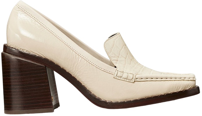 (W) (女性用) TORY BURCH クロコ型押しレザー スクエアトゥ ブロックヒール 'ホワイト' 144074-123 144074-123 Order (W) (女性用) TORY BURCH クロコ型押しレザー スクエアトゥ ブロックヒール 'ホワイト' 144074-123 144074-123