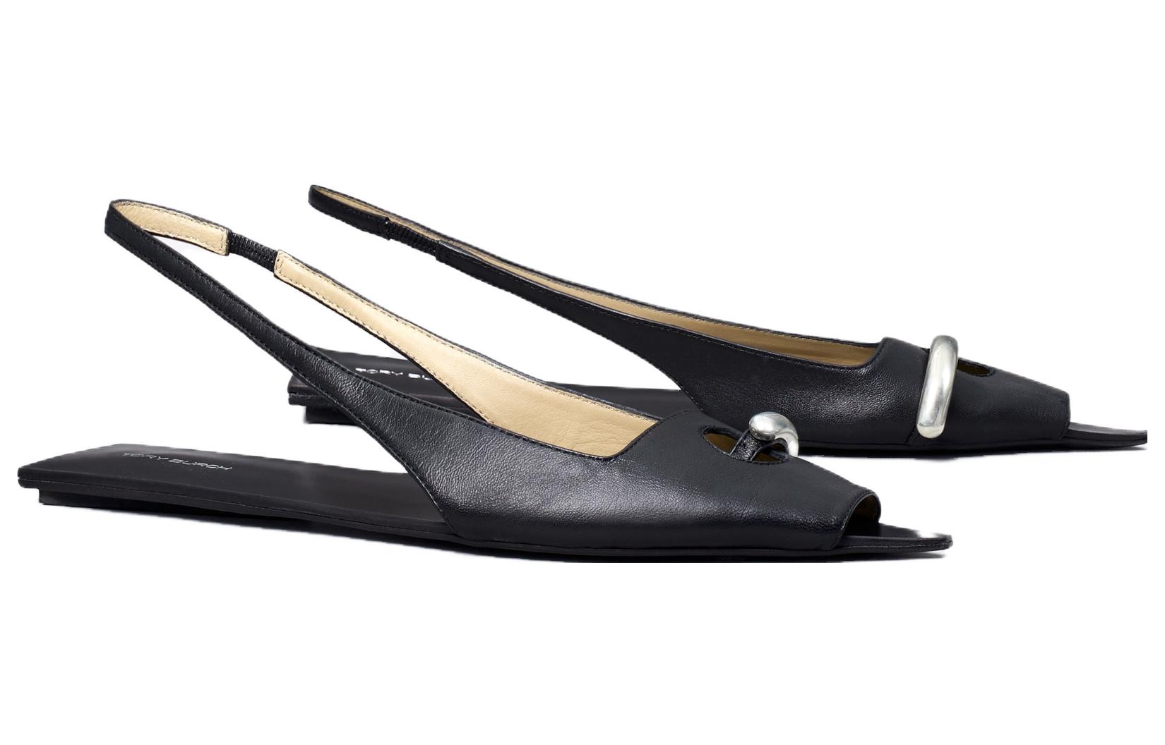 (W) TORY BURCH Leather Cut-Out Slide 'Black' 圖 2