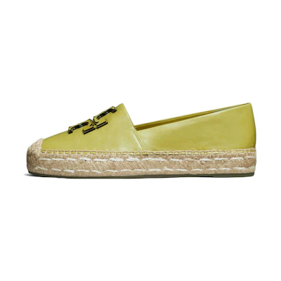 (W) TORY BURCH Leather Espadrille 'Green Logo'