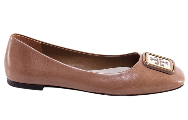 Order (W) TORY BURCH Zapatos Planos de Cuero 'Marrón Claro' 134895-200