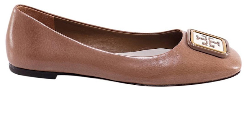 (W) TORY BURCH Zapatos Planos de Cuero 'Marrón Claro' 134895-200 Order (W) TORY BURCH Zapatos Planos de Cuero 'Marrón Claro' 134895-200