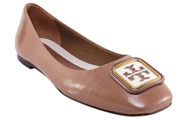 Lookbook (W) TORY BURCH Zapatos Planos de Cuero 'Marrón Claro' 134895-200