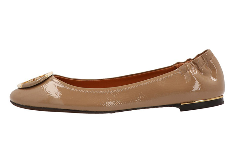 (W) TORY BURCH Leather Flat 'Brown'