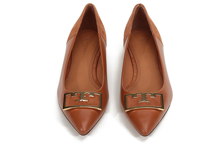 (W) TORY BURCH Leather Flat 'Fashion Pointed-Toe Brown' 圖 4