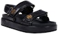 (W) TORY BURCH Selipar Fesyen Kulit Hujung Bulat 'Hitam' 144328-001