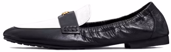 (Women) TORY BURCH Leather Flat Slip-On 'Black and White' 147427-960 (Women) TORY BURCH Leather Flat Slip-On 'Black and White' 147427-960
