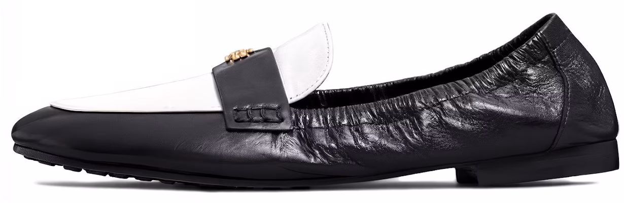 (Women) TORY BURCH Leather Flat Slip-On 'Black and White' 147427-960 Buy (Women) TORY BURCH Leather Flat Slip-On 'Black and White' 147427-960