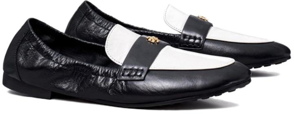 (W) TORY BURCH Kasut Flat Kulit Slip-On 'Hitam dan Putih' 147427-960 Order (W) TORY BURCH Kasut Flat Kulit Slip-On 'Hitam dan Putih' 147427-960