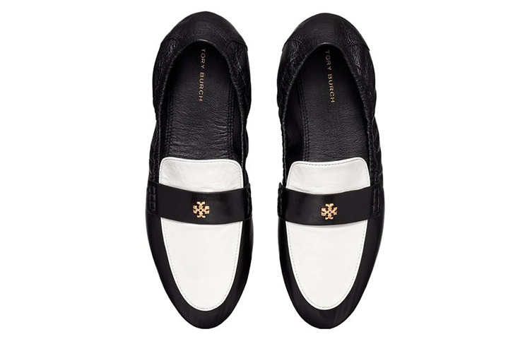 Shop (W) トリーバーチ レザー フラットスリッポン (白黒) 147427-960