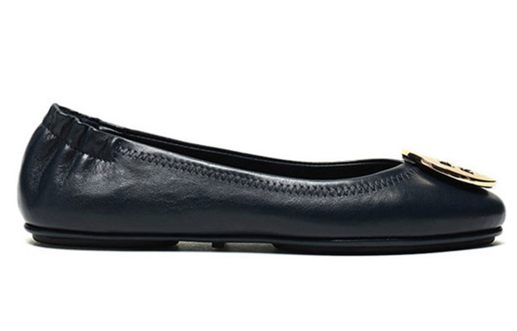(W) TORY BURCH Leather Flats 'Metallic Buckle Deep Navy' 圖 2