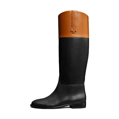(W) TORY BURCH Leather High-Top Boots 'Black Brown'