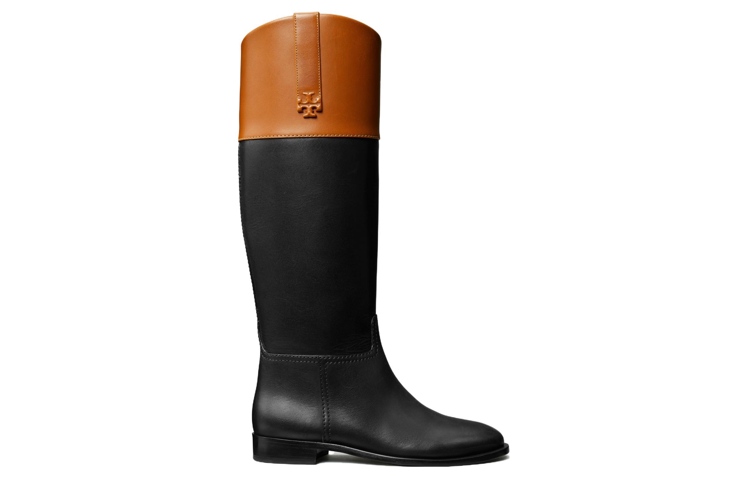 (W) TORY BURCH Leather High-Top Boots 'Black Brown' 圖 2