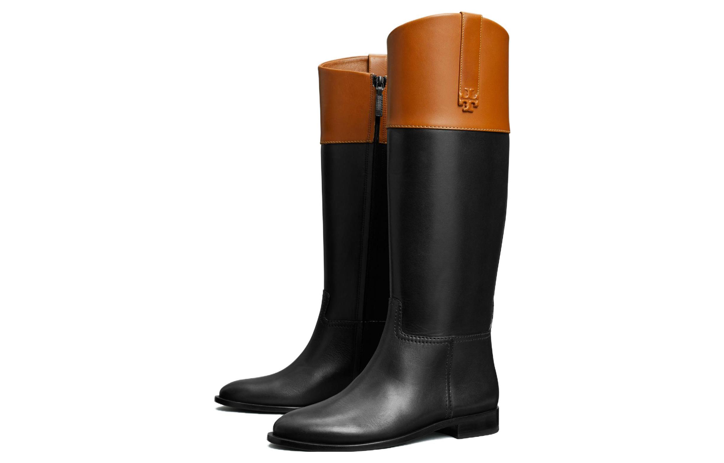 (W) TORY BURCH Leather High-Top Boots 'Black Brown' 圖 3