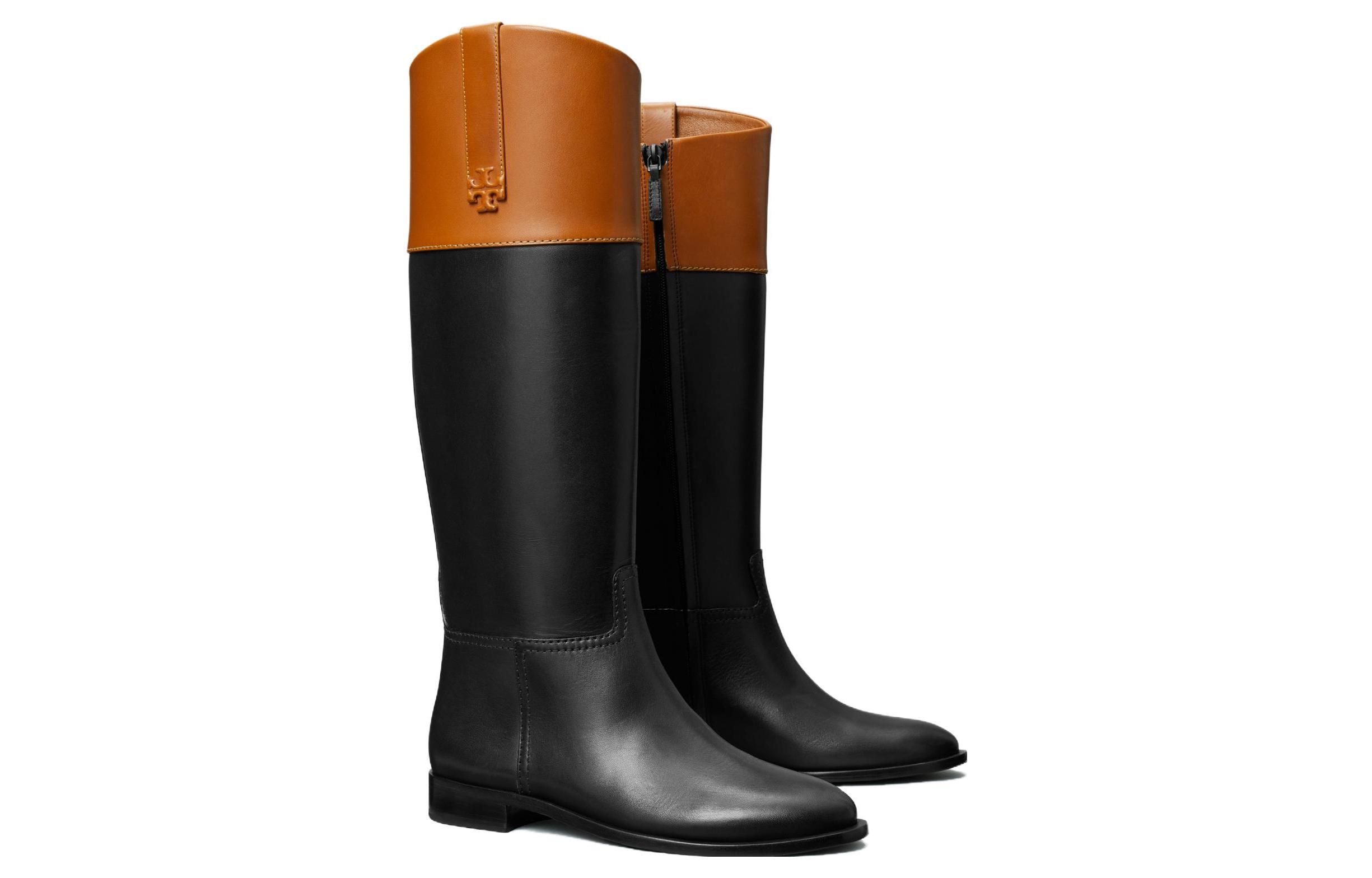 (W) TORY BURCH Leather High-Top Boots 'Black Brown' 圖 4