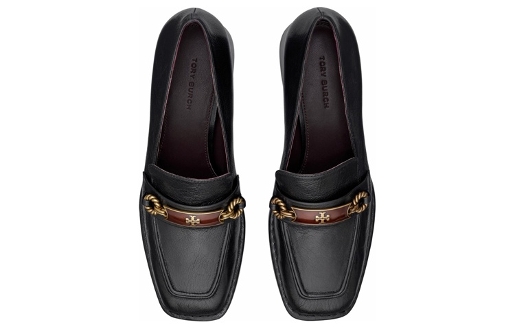 Lookbook (W) Kasut Tumit Tinggi Kulit TORY BURCH 'Logo Gesper Hitam' 134951-006