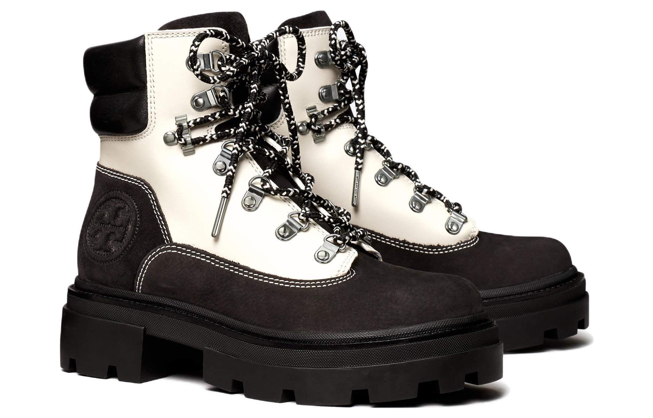 (W) TORY BURCH Leather Lace-Up Bootie 'Black and White' 圖 3