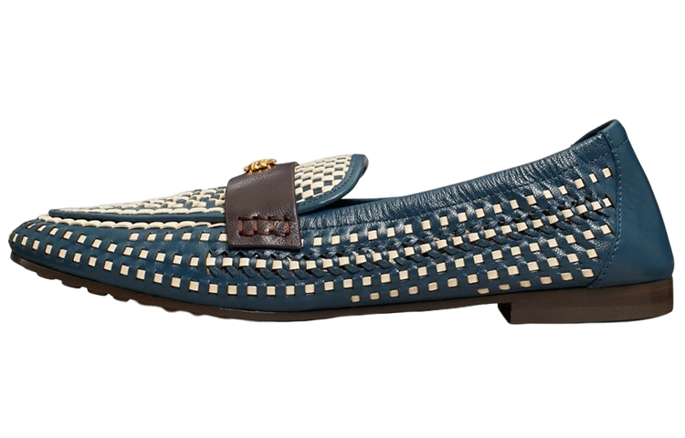 (W) TORY BURCH Leather Loafer Ballet 'Blue Logo'