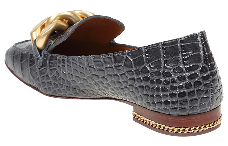 (W) TORY BURCH Leather Loafers 'Grey Black Chain Detail' 圖 3