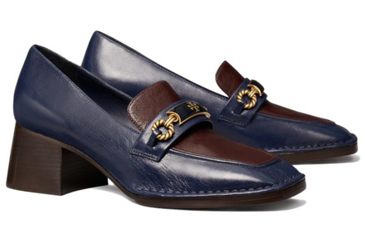 (W) TORY BURCH Leather Logo Block-Heel 'Purple' 圖 2