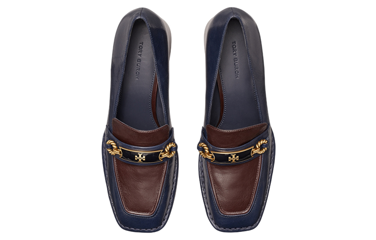 (W) TORY BURCH Leather Logo Block-Heel 'Purple' 圖 3