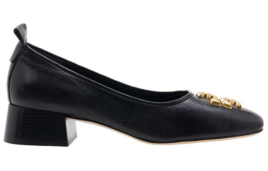 (W) TORY BURCH Leather Logo Mid-Heel 'Black' 圖 2