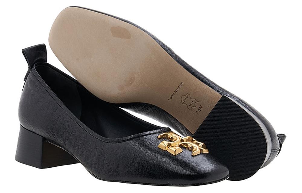 (W) TORY BURCH Leather Logo Mid-Heel 'Black' 圖 4