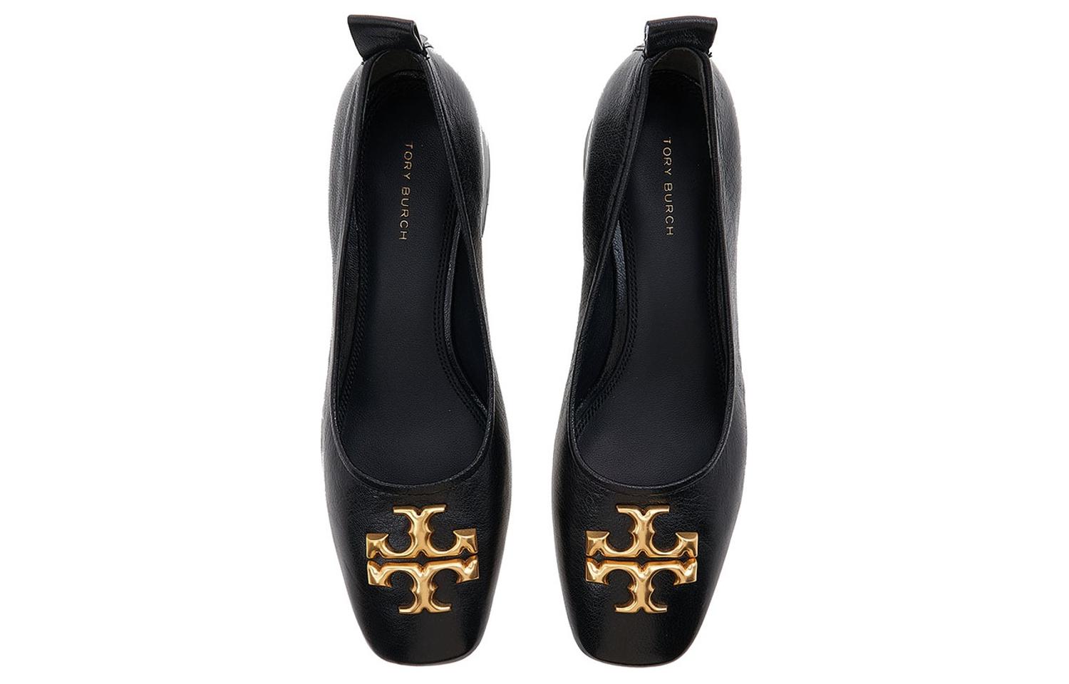 (W) TORY BURCH Leather Logo Mid-Heel 'Black' 圖 6