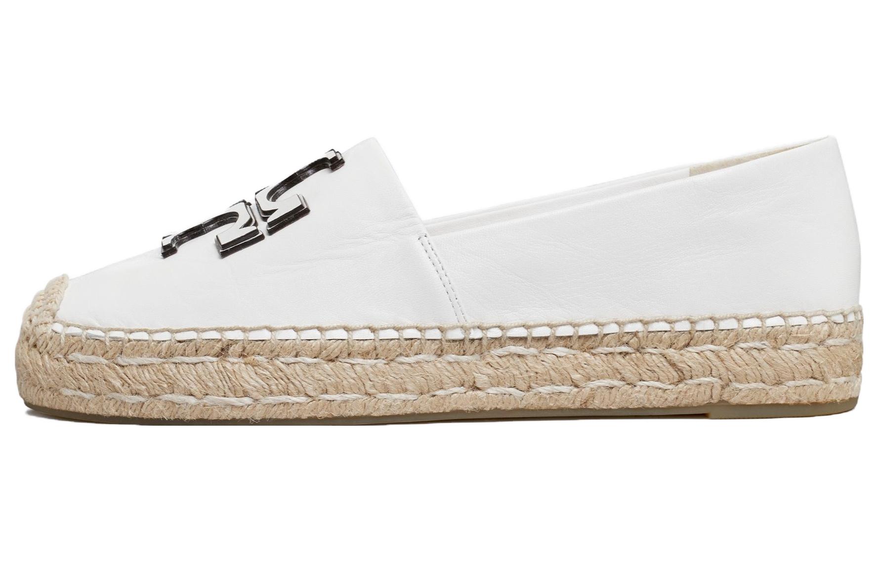 Buy (W) TORY BURCH Sepatu Espadrille Kulit Logo Bundar 'Putih' 144346-109