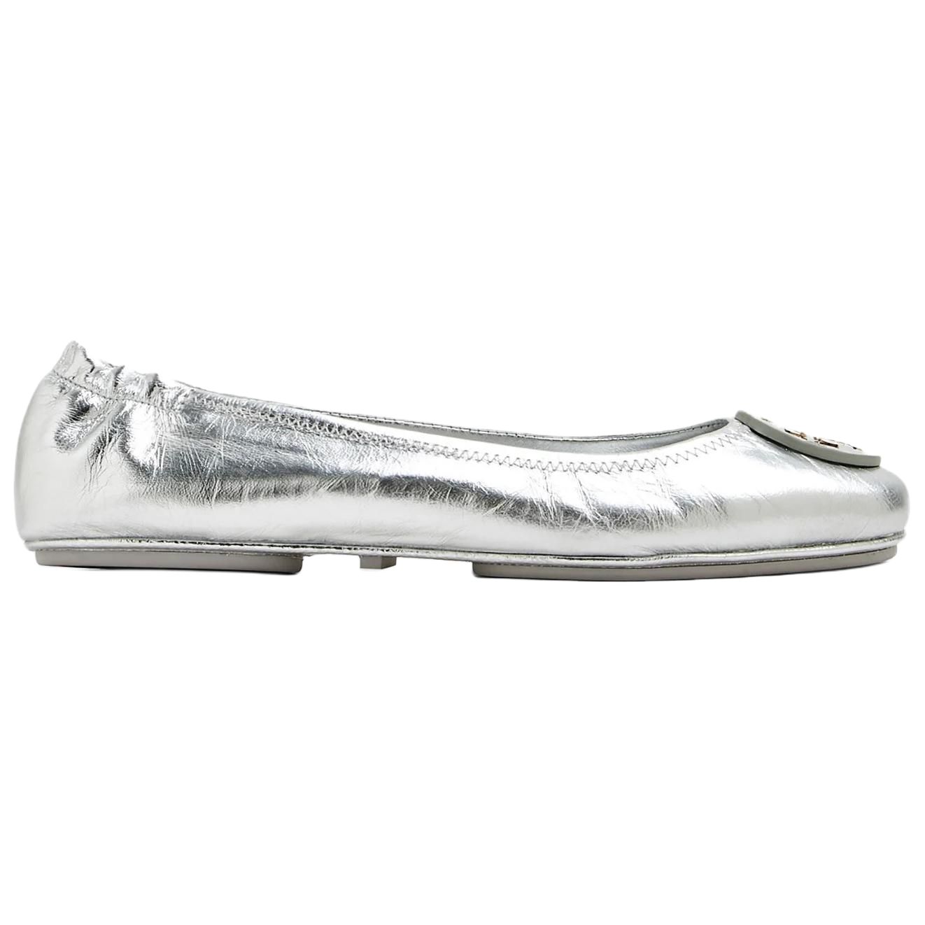 Order (W) TORY BURCH Zapatillas de Cuero Sin Cordones 'Plata' 144167-040