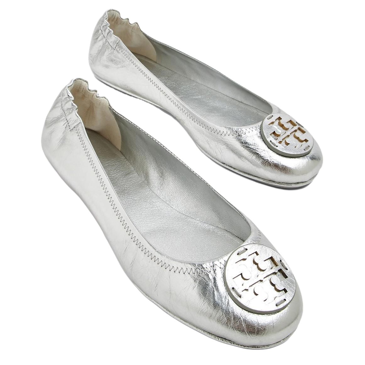 Lookbook (W) TORY BURCH Zapatillas de Cuero Sin Cordones 'Plata' 144167-040