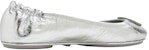 (W) TORY BURCH Kasut Kulit Slip-On Rendah 'Perak' 144167-040