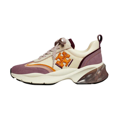 (W) TORY BURCH Leather Low-Top Sneaker 'White Purple Logo'
