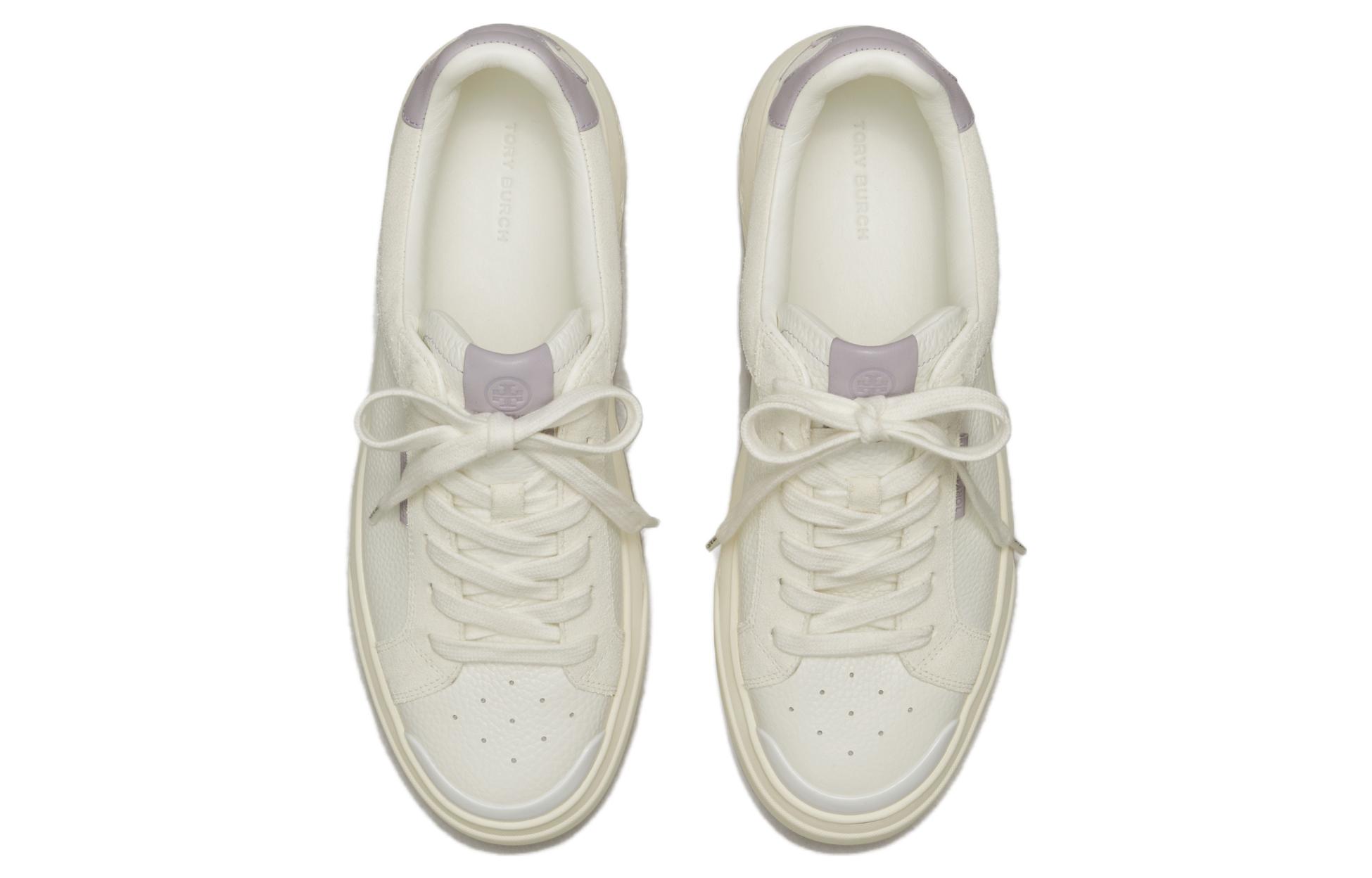 (W) TORY BURCH Leather Low-Top Sneaker 'White Lace-Up' 圖 3